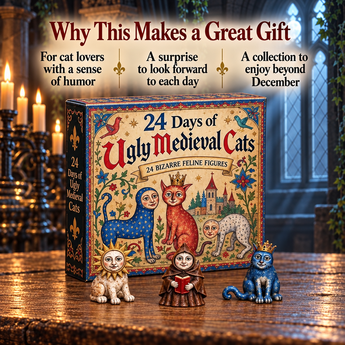 24 Days of Ugly Medieval Cats - Advent Calendar